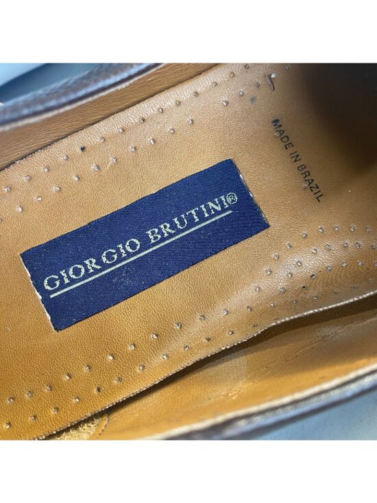 VTG Giorgio Brutini Shoes Mens Size 10D Brown Tassel Loafers Leather SlipOn 9469 main image 12